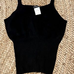 Black cotton tank top